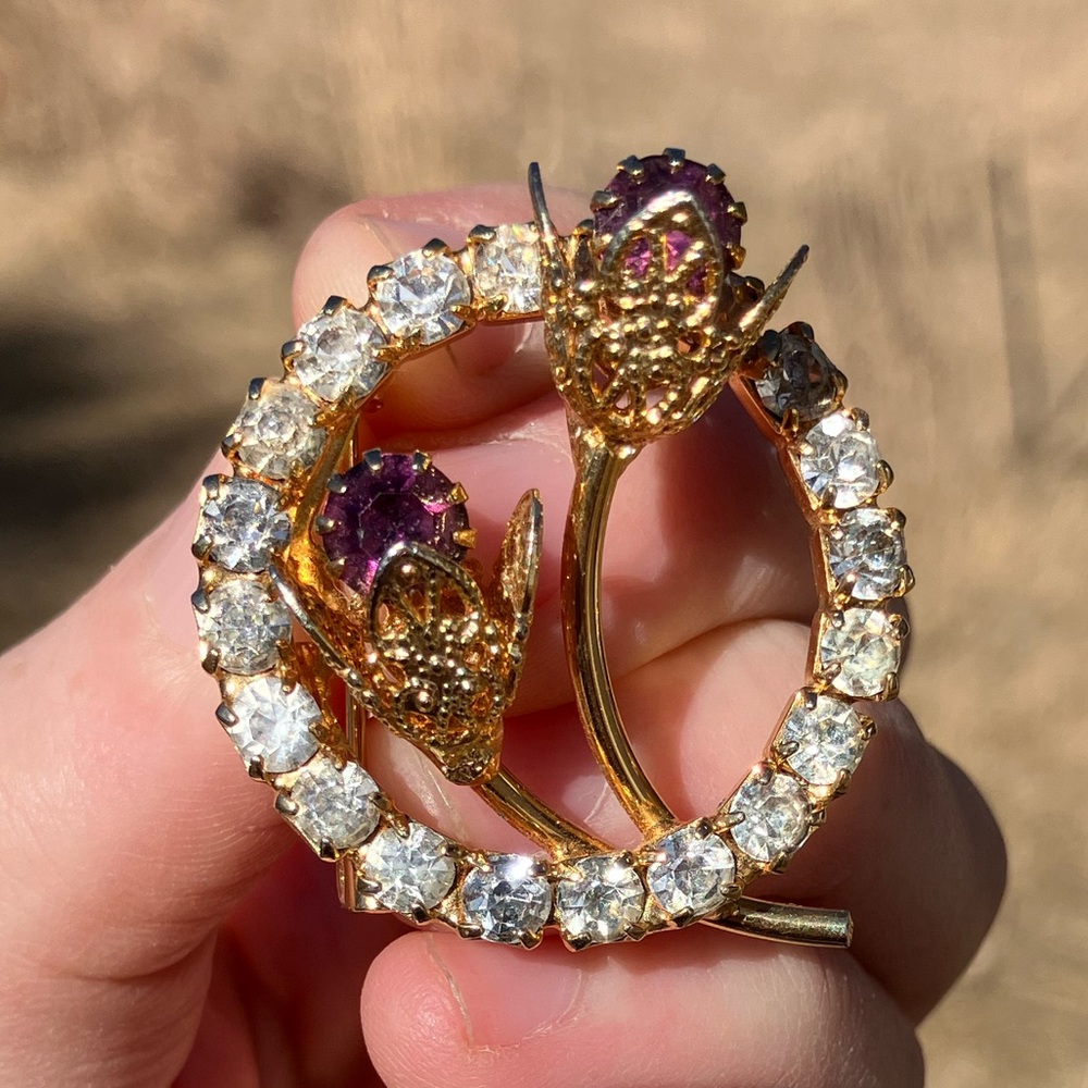 Vintage Rose Bud Brooch